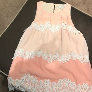 Peach flair too with lace accents
